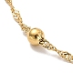 Ion Plating(IP) 304 Stainless Steel Singapore Chain Necklace with Beads for Men Women(NJEW-P263-01G)-3