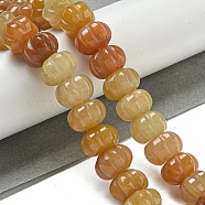 Natural Topaz Jade Beads Strands, Pumpkin, 12x7.5~8mm, Hole: 1.4mm, about 25pcs/strand, 7.48~7.87''(19~20cm)(G-G142-A12-01)