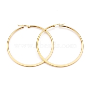 304 Stainless Steel Big Hoop Earrings, Hypoallergenic Earrings, Ring, Golden, 58x2mm, 12 Gauge, Pin: 1x0.7mm(EJEW-J226-001C)