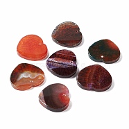Natura Crackle Agate Pendants, Dyed & Heated, Heart, 30~31.5x33~35x4~5.5mm, Hole: 1.8~2mm(G-B030-02)