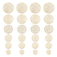 PandaHall Elite 60Pcs 6 Styles Brass Connector Charms, Long-Lasting Plated, Flat Round Links, Real 24K Gold Plated, 6~18x0.7mm, Hole: 1mm(KK-PH0005-37G)