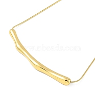 Ion Plating(IP) 304 Stainless Steel Round Snake Chain Textured Bar Pendant Necklaces for Women, Golden, 16.02 inch(40.7cm)(NJEW-K276-15G)