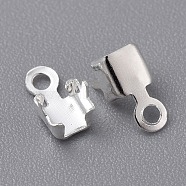 Brass Cup Chain Ends, Rhinestone Cup Chain Connectors, Silver, 7x3.5mm, Hole: 1.4mm, about 3.3mm inner diameter(EC288-2S)