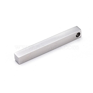 304 Stainless Steel Pendants, Rectangle/Bar, Stainless Steel Color, 40x5x5mm, Hole: 3~3.5mm(STAS-G208-02P)