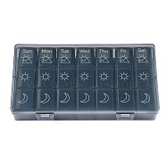 Polypropylene(PP) Weekly Pill Organizer, 3 Times a Day 7 Day Morning Noon Evening Pill Box Case, Portable Travel Pill Container, Light Grey, 20.5x11x3.6cm(CON-K004-01)