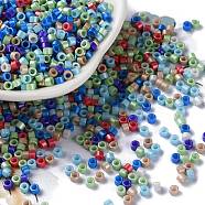 Baking Paint Glass Seed Beads, Cylinder, Cornflower Blue, 2.5x2mm, Hole: 1.4mm, about 45359pcs/pound(SEED-S042-05A-14)