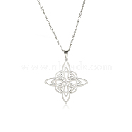 304 Stainless Steel Pendant Necklaces, Witches Knot Wiccan Symbol, Stainless Steel Color, 17.72 inch(45cm)(WG65905-01)
