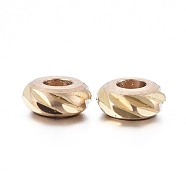 Brass Spacer Beads, Nickel Free, Flat Round, Raw(Unplated), 4.6x2mm, Hole: 2mm(KK-I674-06C)