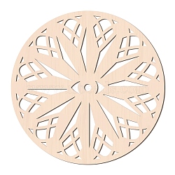 Laser Cut Wooden Wall Sculpture, Torus Wall Art, Home Decor Meditation Symbol, Yoga Hanging Artwork, Flower, Flower Pattern, 310x6mm(WOOD-WH0105-075)