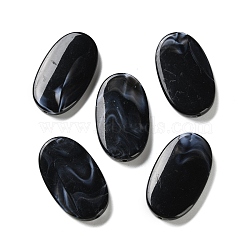 Opaque Acrylic Beads, Two Tone, Oval, Black, 51x30x7.5mm, Hole: 2.5mm, about 58pcs/500g(OACR-M015-11)