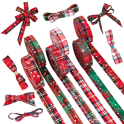 Cotton Ribbon, for Hair Accessories Craft and Christmas Gift Wrapping, Christmas Themed Pattern, 1 inch(25mm), 6 patterns, 1m/pattern, 6m/set(OCOR-PH0003-74)