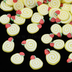 Handmade Polymer Clay Cabochons, Fashion Nail Art Decoration Accessories, Imitation Food, Cake, Yellow, 5~7x3.5~5.5x0.5mm, about 52600pcs/1000g(CLAY-N006-70)
