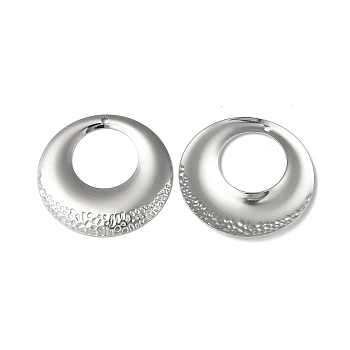304 Stainless Steel Pendants, Round Ring Charm, Stainless Steel Color, 32x2mm, Hole: 1.4mm
