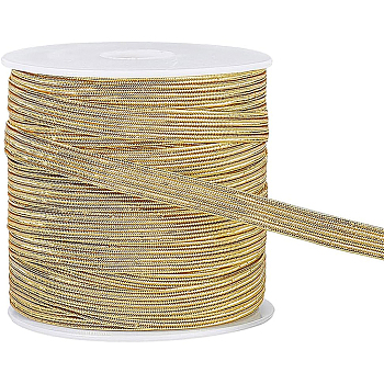 Flat Nylon Elastic Cords, for DIY Accessories, with 1Pc Plastic Empty Spools, Goldenrod, 6mm, about 25.15~27.34 Yards(23~25m)/Roll