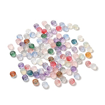 Transparent Glass Beads, Flat Round, Mixed Color, 13.5x8mm, Hole: 1mm