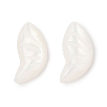 Opaque Resin Decoden Cabochons, Butterfly Wing, White, 16.5x8x3mm