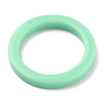Cellulose Acetate(Resin) Finger Rings, Plain Band Rings, Medium Aquamarine, US Size 6, Inner Diameter: 17mm