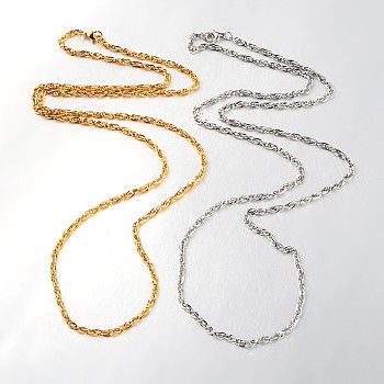 Boy's 304 Stainless Steel Long Double Link Chain Necklaces, with Lobster Claw Clasps, Mixed Color, 29.33 inch(74.5cm)