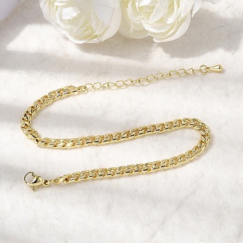 Brass Wheat Chain Bracelets for Women, Long-Lasting Plated, Rack Plating, Cadmium Free & Lead Free, Real 18K Gold Plated, 7.48 inch(19cm)