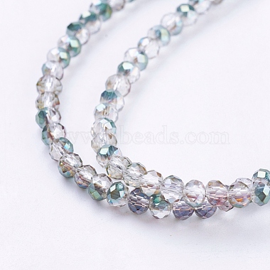 Half Plated Faceted Rondelle Electroplate Glass Bead Strands(X-EGLA-D020-3x2mm-15)-3