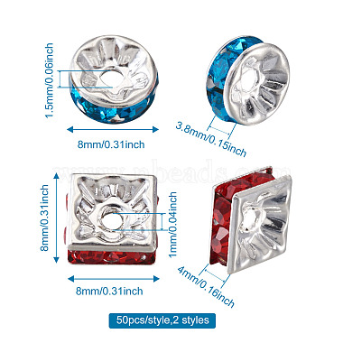 латунные горный хрусталь Spacer бисер(RB-TA0001-06)-7