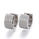 Текстурированные серьги-кольца 304 из нержавеющей стали(EJEW-L252-014P)-1