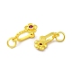 Rack Plating Brass Pave Cubic Zirconia Flower Shape Ice Pick Pinch Bails(KK-D100-04G-02)-2