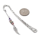Natural Gemstone & Glass Chip Pendant Bookmark with Alloy Wing(AJEW-JK00241)-3