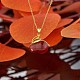Red Dyed Natural White Jade & Cubic Zirconia Bunny Pendant Necklace(JN1072A)-7