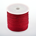 Nylon Braided Cord, Chinese Knotting Cord for Beading Jewelry Making Macrame Craft, FireBrick, 1mm, about 87.48 yards(80m)/roll(NWIR-S005-08)