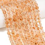 Natural Citrine(Heated) Beads Strands, Smooth Round, Heated, 6.5~7mm, Hole: 1mm, about 61~62pcs/strand, 15.35''(39cm)(G-L659-A01-6mm)