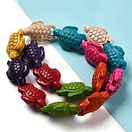 Dyed Synthetic Turquoise Beads Strands, Sea Turtle, Colorful, 29x19.5x11.5mm, Hole: 1.8mm(X-G-G024-01)
