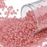 TOHO Round Seed Beads, Japanese Seed Beads, Frosted, (911F) Frosted Ceylon Impatiens Pink, 11/0, 2.2mm, Hole: 0.8mm, about 1110pcs/10g(X-SEED-TR11-0911F)