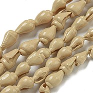 Spray Painted Natural Spiral Shell Beads Strands, Shell Shape, BurlyWood, 6.5~12x4.5~8x4~7mm, Hole: 2mm, about 188pcs/strand, 61.10''(155.2cm)(BSHE-G039-08D)