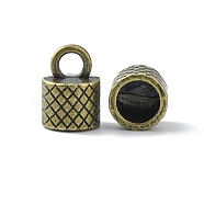 Tibetan Style Alloy Cord Ends, End Caps, Lead Free, Cadmium Free & Nickel Free, Antique Bronze, 15x10.5x10.5mm, Hole: 4mm, about 362pcs/1000g, Inner Diameter: 8mm(TIBEP-Q034-AB-NR)