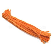 DIY Plush Sticks, with Iron Core, Pipe Cleaners, Kid Craft Material, Orange, 300mm, 100pcs/set(PW-WG53797-16)