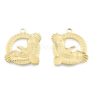 Ion Plating(IP) 201 Stainless Steel Pendants, Eagle, Real 18K Gold Plated, 28x31x2mm, Hole: 2.5mm(STAS-N098-268LG)
