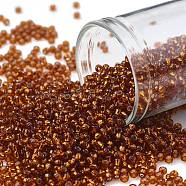 TOHO Round Seed Beads, Japanese Seed Beads, (2208) Silver Lined Burnt Orange, 11/0, 2.2mm, Hole: 0.8mm, about 1110pcs/10g(X-SEED-TR11-2208)