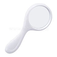 ABS Plastic Curved Handle Handheld Magnifier, with Glass Lenses, White, 22.8x10.2x2cm, Magnification: 5X(AJEW-L073-05)