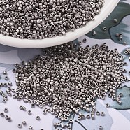 MIYUKI Delica Beads Small, Cylinder, Japanese Seed Beads, 15/0, (DBS0338) Matte Palladium Plated, 1.1x1.3mm, Hole: 0.7mm, about 175000pcs/bag, 50g/bag(SEED-X0054-DBS0338)