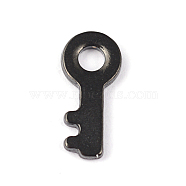 Key 304 Stainless Steel Charms, Electrophoresis Black, 10x4.8x1mm, Hole: 2mm(X-STAS-H310-05)