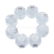 Transparent Plastic Ring Boxes, Jewelry Box, White, 3.8x3.8x3.8cm(OBOX-CA0001-001B)