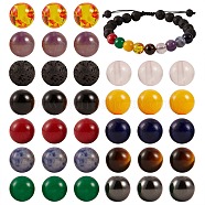 180Pcs 12 Style Natural & Synthetic Gemstone Beads, Resin Imitation Amber Beads, Round, 15pcs/style(G-SZ0001-73)