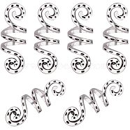 Spiral Shape Hair Braid Rings, Alloy Hair Cuffs Clips Tube For Braid Hairstyle Tools, Antique Silver, 25.5x10mm, Inner Diameter: 7mm, 20pcs/box(OHAR-PH0001-09AS)