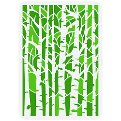 Plastic Drawing Painting Stencils Templates, for Painting on Scrapbook Fabric Tiles Floor Furniture Wood, Rectangle, Tree Pattern, 29.7x21cm(DIY-WH0396-375)