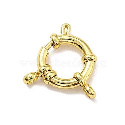 Ion Plating(IP) Stainless Steel Spring Ring Clasps, Real 18K Gold Plated, 22x14.5x4mm, Hole: 0.5mm & 2mm(STAS-G347-17B-G)