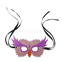 DIY Masquerade Mask Diamond Painting Kits, including Plastic Mask, Resin Rhinestones and Polyester Cord, Tools, Owl Pattern, 130x240mm(DIAM-PW0001-095C)