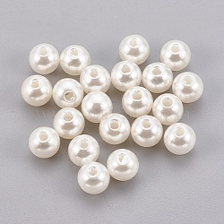 ABS Plastic Imitation Pearl Beads, Round, Old Lace, 11~12mm, Hole: 2.3mm(X-KY-G009-12mm-02)