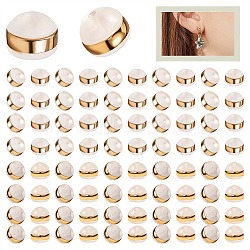 40Pcs 2 Style Silicone Ear Nuts, Frosted, Earring Backs, Golden, 5.5x4mm, Hole: 0.5mm, 5.7x5.7x4.5mm, Hole: 1mm, 20pcs/color(SIL-SZ0001-03)