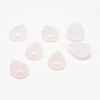 Natural Rose Quartz Gemstone Cabochons, teardrop, 25x18x6mm